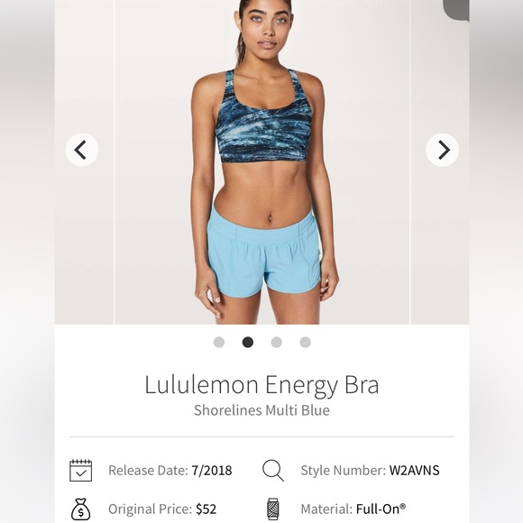 lululemon athletica Blue Sports Bra Medium Support - Picture 3 of 3